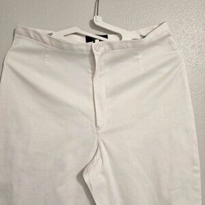 Philippe Adec Cotton Wide Leg Crop Women's Pant Size 8 in Off-White or Bone